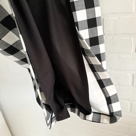 1901 Nordstrom A line skirt Gingham Black White Pockets Lined Like new Size 14 - Picture 8 of 10
